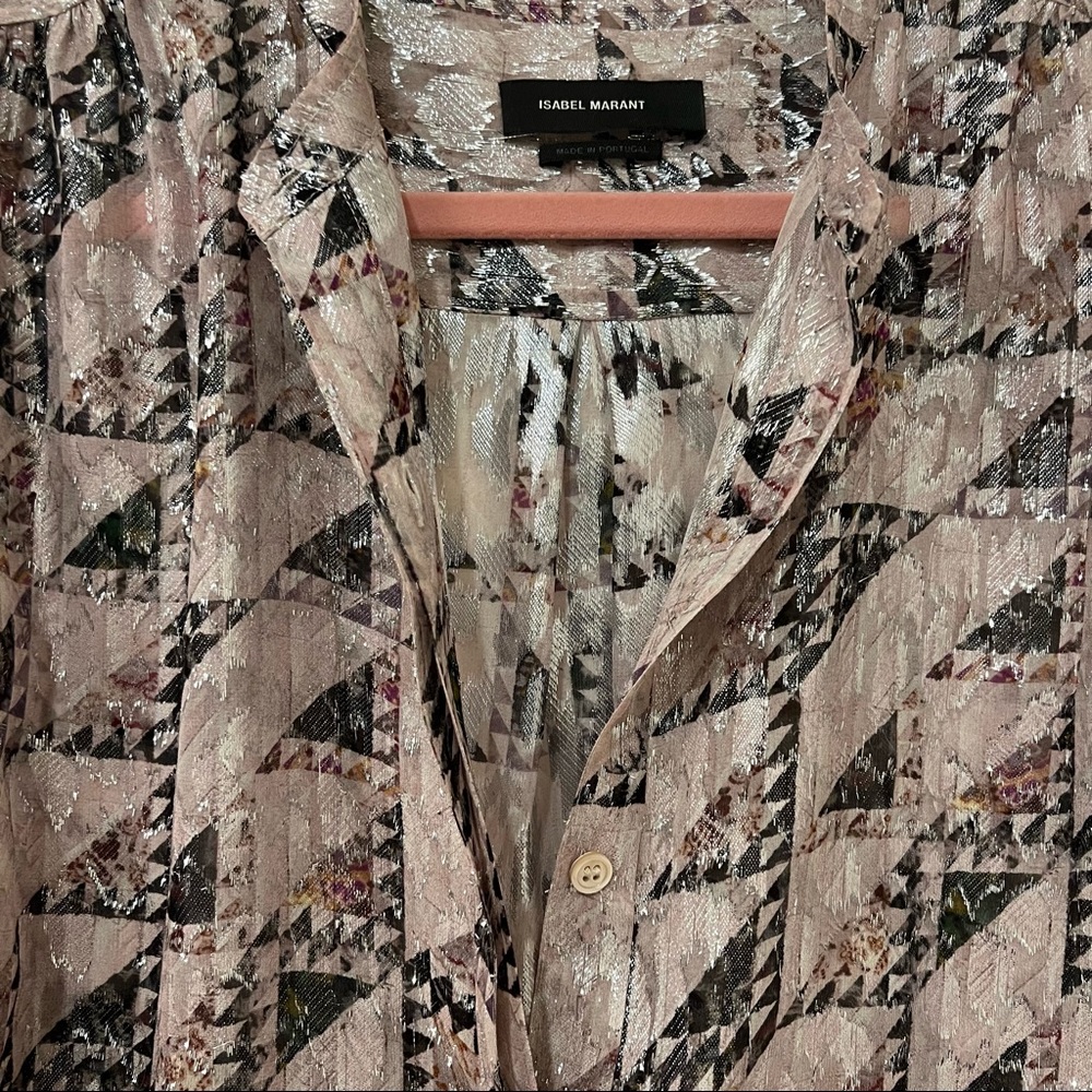 Isabel Marant | Metallic Triangle Button Down Blo… - image 4